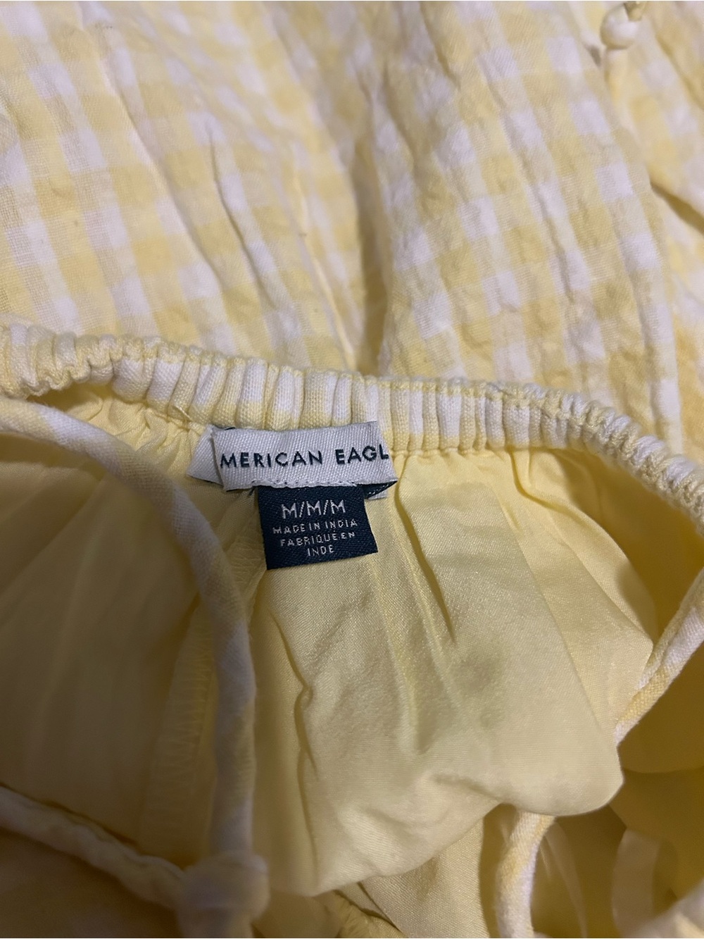 American Eagle Outfitters Pale Yellow Gingham Maxi Dress - Picture 3 of 5